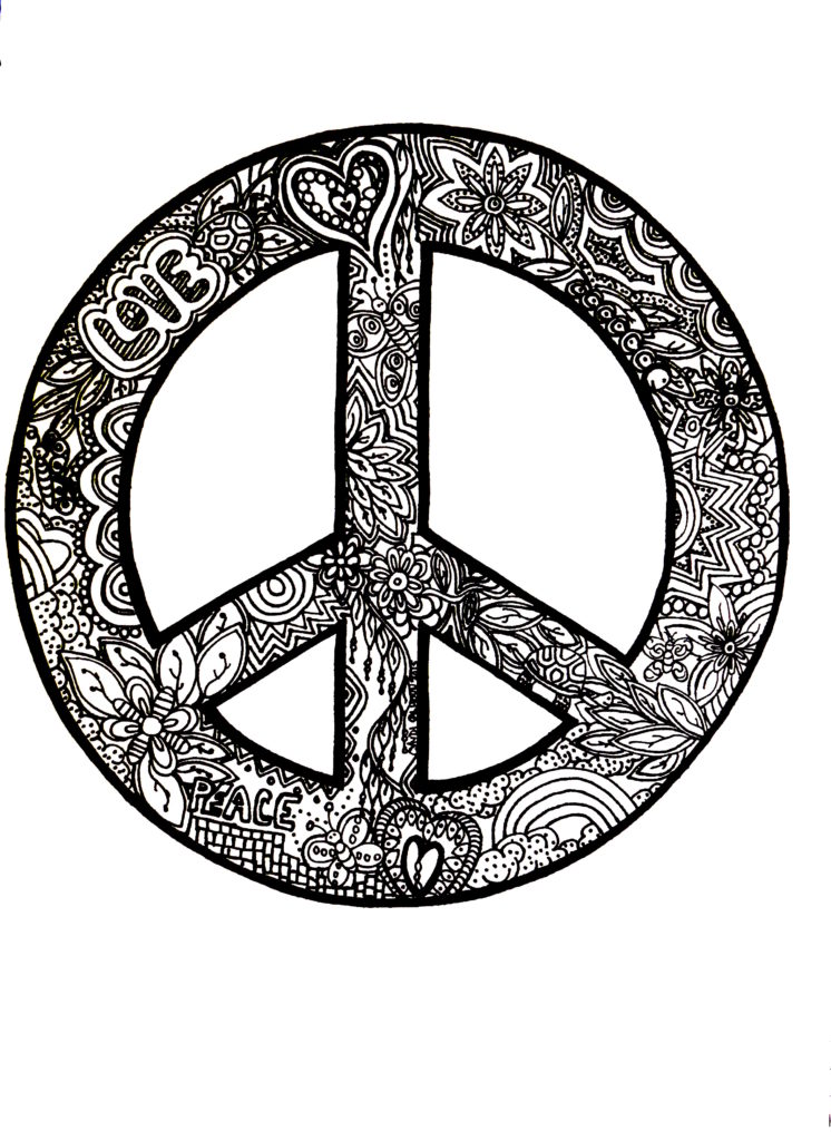 peace sign coloring page