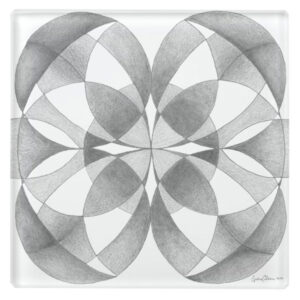 compassion and balance mandala glass coaster