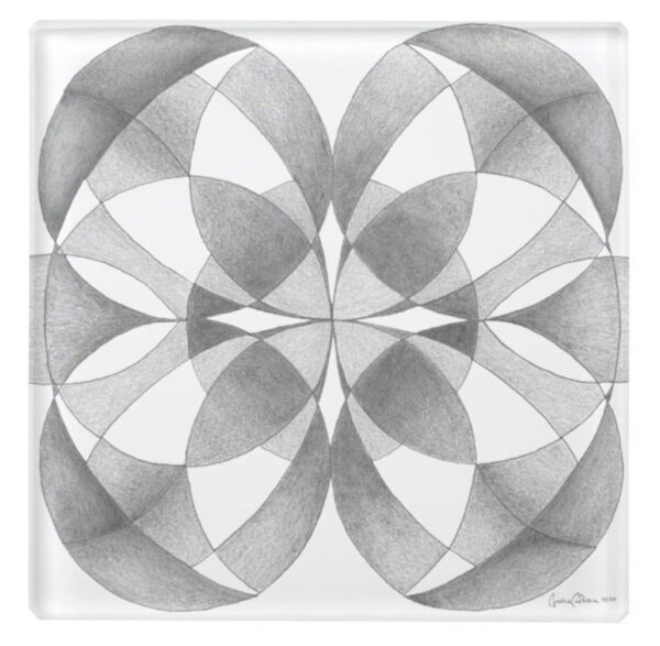 compassion and balance mandala glass coaster