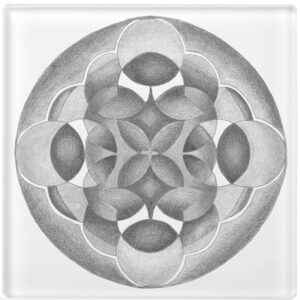 good and evil mandala glass coaster