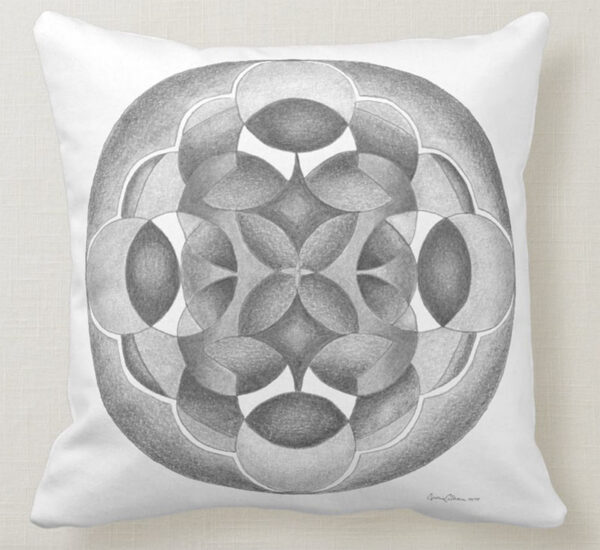 good and evil mandala throw pillow