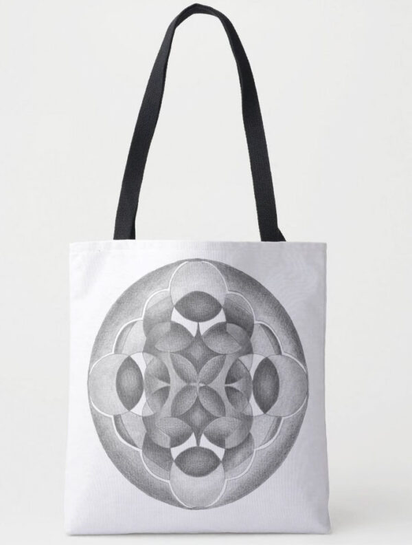 good and evil mandala tote bag