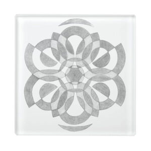 sage mandala glass coaster