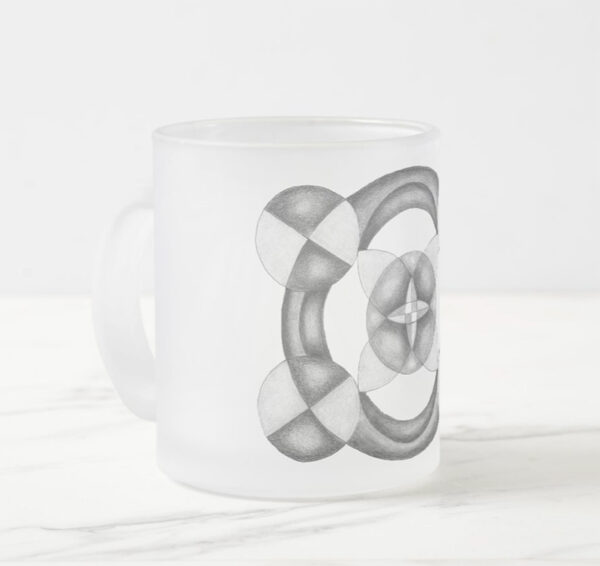 the way mandala frosted glass coffee mug