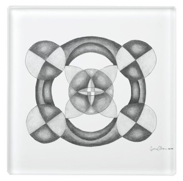 the way mandala glass coaster